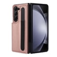 thumbnail image 1 of Dteck for Samsung Galaxy Z Fold 3 Wallet Case With S Pen Holder, Magnetic PU Leather Folding Phone Cover for Men Women, RFID Blocking Card Slot Case Flip Cover for Galaxy Z Fold 3 5G, Rosegold, 1 of 10