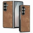 thumbnail image 1 of Dteck for Samsung Galaxy Z Fold 4 5G Case, Retro PU Leather Ultra Thin Slim Durable Shockproof Protective Phone Cover for Samsung Galaxy Z Fold4, Brown, 1 of 9