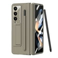 thumbnail image 1 of Dteck for Samsung Galaxy Z Fold 4 Case with Built-in Screen Protector & Stylus, Flap Hinge Protection Shockproof Kickstand Protective Phone Case with S Pen Holder for Galaxy Z Fold 4 5G,,Brown, 1 of 7