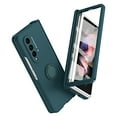 thumbnail image 1 of Dteck for Samsung Galaxy Z Fold 4 Case with Hinge Protection & Built-in Front Screen Protector, Full Body Drop Protection Z Fold4 Matte Cover with Ring Holder, Work with Magnetic Car Mount, Cyan, 1 of 8
