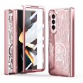 thumbnail image 1 of Dteck for Samsung Galaxy Z Fold 4 Case with Hinge Protection Ultra Thin Plating PC Cover with Front Glass Screen Protector All-Inclusive Case for Samsung Galaxy Z Fold4, Rosegold, 1 of 7