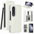 thumbnail image 1 of Dteck for Samsung Galaxy Z Fold 4 Wallet Case with 6 Credit Card Slots and S-Pen Slot,RFID Blocking Multi Card Function Magnetic Clasp Kickstand for Man Women, White, 1 of 7