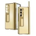 thumbnail image 1 of Dteck for Samsung Galaxy Z Fold 5 2023 Case with Built in Screen Protector, Aluminum Alloy Kickstand Case with Pen, Removable Hinge Protection Holder Full Body Protective Cover,Gold, 1 of 7