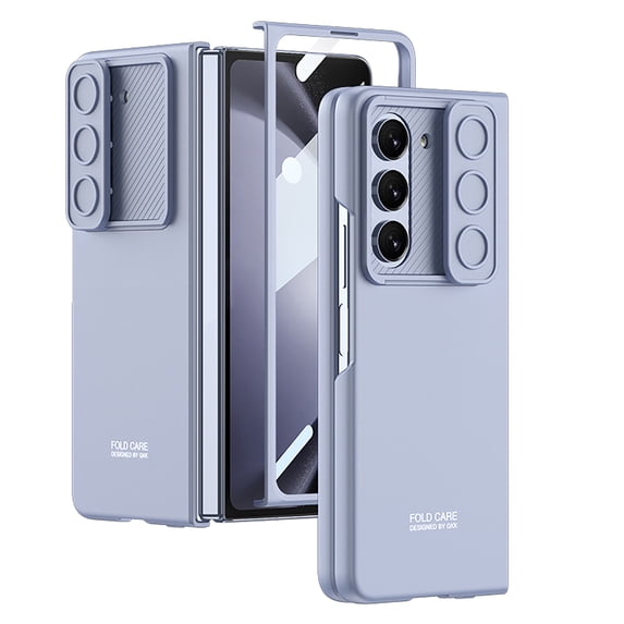 Dteck for Samsung Galaxy Z Fold 5 Case 2023 with Slide Camera Cover & Built-in Screen Protector, Full Body Protection Ultra Slim Shockproof Protective Cover for Samsung Z Fold5 5G,Blue