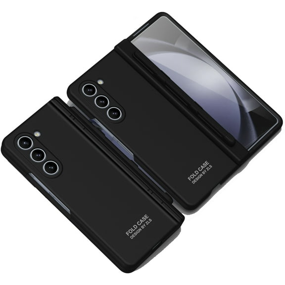 Dteck for Samsung Galaxy Z Fold 5 Case with Built-in Screen Protector & S Pen Holder & Hinge Protection, Full Body Slim PC Shockproof Protective Cover for Samsung Z Fold 5,Black