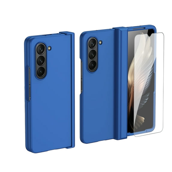Dteck for Samsung Galaxy Z Fold 5 Case with Front Screen Protector & Hinge Protection, Full Body Shockproof Rugged Case for Samsung Galaxy Z Fold5 5G,Blue