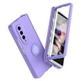 thumbnail image 1 of Dteck for Samsung Galaxy Z Fold 5 Case with Hinge Protection & Built-in Front Screen Protector, Full Body Drop Protection Z Fold5 Matte Cover with Ring Holder, Work with Magnetic Car Mount, Purple, 1 of 8