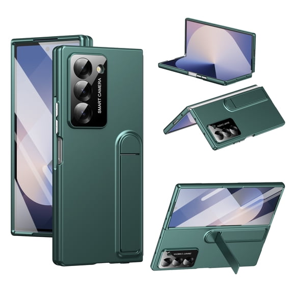 Dteck for Samsung Galaxy Z Fold 5 Case with Screen Protector, Hidden Kickstand & Camera Protection, Heavy Duty Shockproof Slim Hard Protective Phone Case for Z Fold 5 5G,Green