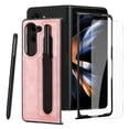 thumbnail image 1 of Dteck for Samsung Galaxy Z Fold 5 Case with Screen Protector, PU Leather Shockproof Protective Cover with S Pen Pocket & Stylus, Lightweight Slim Phone Case for Samsung Galaxy Z Fold5,Pink, 1 of 7