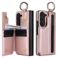 thumbnail image 1 of Dteck for Samsung Galaxy Z Fold 5 Case Wallet with S-Pen Holder & Metal Ring, 4-Card Slots and Cash Slots, Premium Leather Magnetic Clasp Heavy Duty Protective Cover for Galaxy Z Fold5 5G,Rosegold, 1 of 8