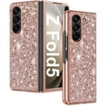 thumbnail image 1 of Dteck for Samsung Galaxy Z Fold 5 Case, Z Fold5 Glitter Case for Women Girls, Slim Ultra Thin Matte Sparkle Shiny Hard PC Shockproof Protective Cover for Samsung Galaxy Z Fold5,Rosegold, 1 of 7