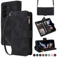 thumbnail image 1 of Dteck for Samsung Galaxy Z Fold 5 Wallet Case, Crossbody Phone Purse with Card Holder for Women Men, Soft PU Leather Zipper Carry Cover with Shoulder Strap for Samsung Galaxy Z Fold5 5G,Black, 1 of 6