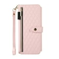 thumbnail image 1 of Dteck Samsung Galaxy Z Fold 6 5G Wallet Case, Shockproof 9 Card Slots Removable Adjustable Crossbody Necklace Lanyard Shoulder Strap Zipper PU Leather Case Cover, Pink, 1 of 8