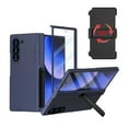 thumbnail image 1 of Dteck for Samsung Galaxy Z Fold 6 Case with Belt Clip Holster & Front Screen Protector, Hinge Protection with Invisible Kickstand Full Body Rugged Protective Case for Samsung Galaxy Z Fold6, Deep Blue, 1 of 7