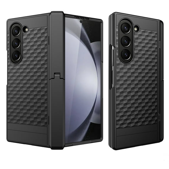Dteck for Samsung Galaxy Z Fold 6 Case with Built-in Screen Protector, Hinge Protection & Kickstand, Full Body Protective Phone Case for Galaxy Z Fold 6,Black