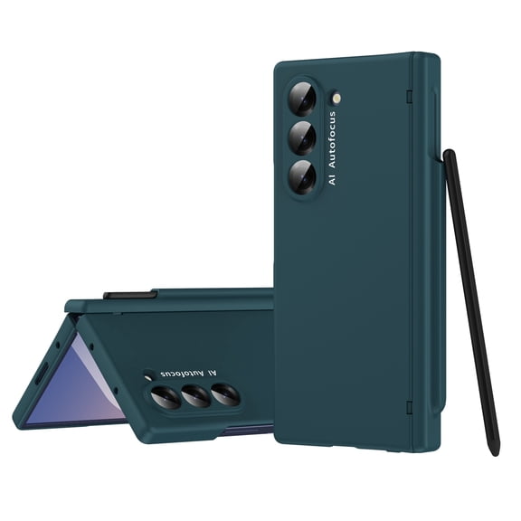 Dteck for Samsung Galaxy Z Fold 6 Case with Hinge Protection & S Pen Slot & Stylus, Full Protective Cover with Front Screen Protector Case for Samsung Galaxy Z Fold6 5G 2024,Cyan