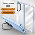 thumbnail image 1 of Dteck for Samsung Galaxy Z Fold 6 Case with Hinge Protection, Ultra Slim Plating Hard PC Clear Case with Hidden Stand Full Body Shockproof Case with Metal Camera Protector,Blue + HD Screen Protector, 1 of 5