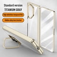 thumbnail image 1 of Dteck for Samsung Galaxy Z Fold 6 Case with Hinge Protection, Ultra Slim Plating Hard PC Clear Case with Hidden Stand Full Body Shockproof Case with Metal Camera Protector,Gold+HD Screen Protector, 1 of 5