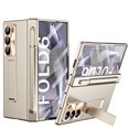 thumbnail image 1 of Dteck for Samsung Galaxy Z Fold 6 Case with S Pen & Pen Holder,Luxury Hinge Protection Built-in Front Screen Protector Case Kickstand Feature All-inclusive Slim PC Cover for Galaxy Z Fold 6,Gold, 1 of 9