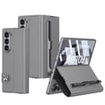 thumbnail image 1 of Dteck for Samsung Galaxy Z Fold 6 Case with S Pen Slot & Kickstand, Built-in Screen Protector Full-Body Protection Anti-Scratch Magnetic Closure Leather Flip Case for Z Fold 6,Gray, 1 of 7
