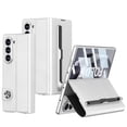 thumbnail image 1 of Dteck for Samsung Galaxy Z Fold 6 Case with S Pen Slot & Kickstand, Built-in Screen Protector Full-Body Protection Anti-Scratch Magnetic Closure Leather Flip Case for Z Fold 6,Silver, 1 of 7