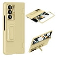thumbnail image 1 of Dteck for Samsung Galaxy Z Fold 6 Case with Screen Protector, Hinge Protector Fine Leather & Metal Protective Phone Case with Kickstand for Galaxy Z Fold6, Gold, 1 of 6