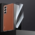 thumbnail image 1 of Dteck for Samsung Galaxy Z Fold 6 Case with Screen Protector, Magnetic Z Fold 6 Case Compatible with MagSafe Wireless Charging, Slim PU Leather Hard PC Protective Case with Hinge Protection,Brown, 1 of 3