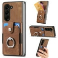 thumbnail image 1 of Dteck for Samsung Galaxy Z Fold 6 Wallet Case with Credit Card Slot Holder, Shockproof Ring Stand for Car Mount Holder Non-Slip Slim PU Leather Slim Fit Case,Brown, 1 of 6