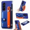 thumbnail image 1 of Dteck for Samsung Galaxy Z Fold 6 Wallet Case with S Pen Holder & Stand, Built-in Screen Protector Wrist Strap Card Holder Back Cover Hard PC Shockproof Finger Grip Case for Men Women Girls, Blue, 1 of 8