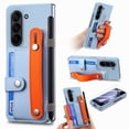 thumbnail image 1 of Dteck for Samsung Galaxy Z Fold 6 Wallet Case with S Pen Holder & Stand, Built-in Screen Protector Wrist Strap Card Holder Back Cover Hard PC Shockproof Finger Grip Case for Men Women Girls, Skyblue, 1 of 8