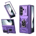 thumbnail image 1 of Dteck for Samsung Galaxy Z Fold 7 2025 Case, Heavy Duty Protective Slide Lens Cover Hinge Protection 360 Degree Ring Magnetic Kickstand Rugged Shockproof Full Protective Phone Cover, Purple, 1 of 6