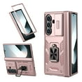 thumbnail image 1 of Dteck for Samsung Galaxy Z Fold 7 2025 Case, Heavy Duty Protective Slide Lens Cover Hinge Protection 360 Degree Ring Magnetic Kickstand Rugged Shockproof Full Protective Phone Cover, Rosegold, 1 of 6