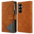 thumbnail image 1 of Dteck for Samsung Galaxy Z Fold 7 Wallet Case with 9 Card Slots Zipper Purse, Shockproof RFID Blocking PU Leather Strap Wristlet Flip Case with Magnetic Closure, Brown, 1 of 6