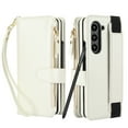 thumbnail image 1 of Dteck for Samsung Galaxy Z Fold 7 Wallet Case with Card Holder Zipper Pocket, Built-in S Pen Holder/Stylus/Wrist Strap/Kickstand, Soft PU Leather Protective Cover for Z Fold7,White, 1 of 8