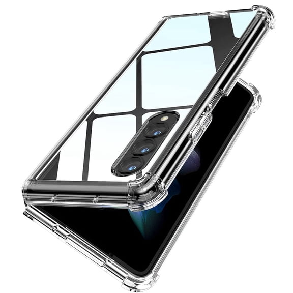Dteck for Samsung Galaxy Z Fold3 Case Clear, Anti-Yellowing Ultra Thin Slim Fit Transparent Protective Cover with Four Corners Drop Protection for Galaxy Z Fold 3 5G