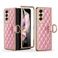 thumbnail image 1 of Dteck Samsung Galaxy Z Fold4 Case with Ring Stand, PU Leather Full Body Shockproof Cover with Built-in Front Tempered Glass Screen Protector for Samsung Galaxy Z Fold4 5G,Pink, 1 of 6