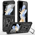 thumbnail image 1 of Dteck for Samsung Galazy Z Flip 5 Case, Galaxy Z Flip 5 Case with Screen Protector, Samsung Z Flip 5 Phone Case with Rotate Ring Magnetic Kickstand,Black, 1 of 7