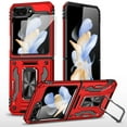 thumbnail image 1 of Dteck for Samsung Galazy Z Flip 5 Case, Galaxy Z Flip 5 Case with Screen Protector, Samsung Z Flip 5 Phone Case with Rotate Ring Magnetic Kickstand,Red, 1 of 7
