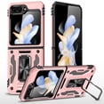 thumbnail image 1 of Dteck for Samsung Galaxy Z Flip 5 5G Case for Men Women Girls with Ring Holder Kickstand Cover Protection Bumper Support Magnetic Car Mount Heavy Duty Hybrid Phone Cover for Z Flip 5 5G,Rosegold, 1 of 10