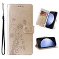 thumbnail image 1 of Dteck for Samsung Galxy S24 FE Case, Embossed Butterfly PU Leather Wallet Flip Case with Card Holder Kickstand Shockproof Phone Cover for Samsung Galaxy S24 FE 5G,Gold, 1 of 7