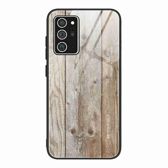 Dteck Samsung Note 20 Ultra Case, Tempered Glass Pattern Back + TPU Frame Hybrid Shell Slim Cover For Galaxy Note 20 Ultra Case(2020) Anti-Drop , Wooden Texture #4