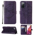 thumbnail image 1 of Dteck Samsung S20 FE Case, Butterfly Patterned Wallet Case, Magnetic Hand Strap Credit Card Holder Slots Synthetic Leather Kickstand Protective Cover For Samsung Galaxy S20 FE, Purple, 1 of 10