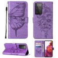 thumbnail image 1 of Dteck Samsung S21 Ultra Wallet Case, Magnetic Closure Flip PU Leather Wrist Strap Credit Card Holder Slots Kickstand Butterfly Patterned Shockproof Cover For Samsung Galaxy S21 Ultra, Lightpurple, 1 of 11