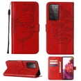 thumbnail image 1 of Dteck Samsung S21 Ultra Wallet Case, Magnetic Closure Flip PU Leather Wrist Strap Credit Card Holder Slots With Kickstand Butterfly Patterned Shockproof Cover For Samsung Galaxy S21 Ultra, Red, 1 of 11