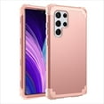 thumbnail image 1 of Dteck for Samsung S24 Ultra Case, 3 in 1 Heavy Duty Shockproof Hybrid Hard PC Soft Rubber Drop Protection Slim Full-Body Protective Cover Case for Galaxy S24 Ultra 5G, Rosegold, 1 of 6
