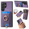 thumbnail image 1 of Dteck for Samsung S24 Ultra,Compatible Magsafe Accessory, Shockproof Back Flip Folio Wallet Cases Magnetic 2-in-1 Detachable RFID Blocking Leather Women Men Cover,Purple, 1 of 10