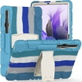 thumbnail image 1 of Dteck Samsung Tab S7 FE / S7 Plus Case with S Pen Holder [SM-T730/T736B/T970/T975/T976/T978], Heavy Rugged Shockproof Kickstand Protective Cover, Colorful Blue, 1 of 7