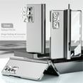 thumbnail image 1 of Dteck for Samsung Z Fold 4 Case with S Pen Holder & Front Screen Protector & Camera Lens Protector,Plating Hard PC Hinge Protection Folding Cover Case for Samsung Galaxy Z Fold 4 5G 7.6" Phone,Silver, 1 of 7