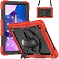 thumbnail image 1 of Dteck Screen Protector Case for Lenovo Tab M10 Plus (3rd Gen) 2022 10.6-inch TB-125F/TB-128F,Shockproof Rubber Armor 3-Layer Protection Case Stand Cover with Adjustable Shoulder/Hand Strap,Red, 1 of 8