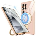thumbnail image 1 of Dteck Screen Protector Case for Samsung Galaxy S24 Ultra,Magnetic Plating TPU Case Lens Camera Protector Mag-Safe Invisible Stand Shockproof Back Cover,Lightpink, 1 of 7